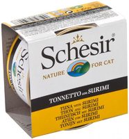 Влажный корм Schesir Cat 85г консервы для кошек ж/б  Тунец с Сурими 0068