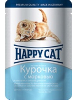 Happy Cat хэппи кет для котят с курицей и морковью в соусе 100 г
