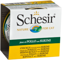 Влажный корм Schesir Cat 85г консервы для кошек ж/б Куриное филе с Сурими 0136