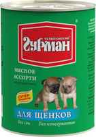 Четвероногий гурман «Мясное ассорти» для щенков 340 гр. 