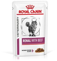 Роял Канин влажный корм RENAL пауч 85 g кусочки мяса говядины  в соусе д/кош(4789) 