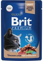 Brit Premium Влажный корм для стерилизованных кошек с Куриной Печенью в соусе (85 г)8885