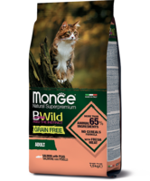 Monge сухой корм 1.5кг B.WILD GF для кошек лосось горох (2072)