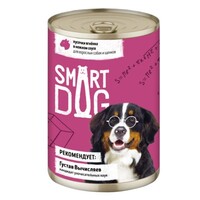 Smart Dog влажный корм консервы для взрослых собак и щенков кусочки ягненка в нежном соусе