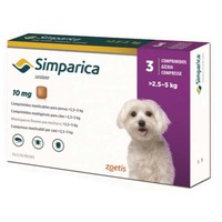 Симпарика таблетки для собак от блох и клещей 10 мг, вес 2,5-5 кг 3 табл/уп