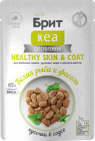 Brit Care Влажный корм для взрослых кошек с белой рыбой и стручковой фасолью,кусочки в соусе (85г)2271