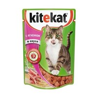 Kitekat Влажный корм для кошек Сочные кусочки в соусе с ягненком, 85 г,5098