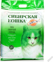 Силикагелевый наполнитель Сибирская кошка "Элитный" 16 л. зеленый