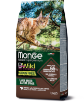 Monge сухой корм 1,5 кг B.WILD Grain Free Adult для кошек Буйвол/Картофель/Чечевица