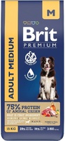Brit Premium Dog Adult Medium Fresh Turkey&Veal Сухой корм для собак с Индейкой и Телятина,15кг,3185