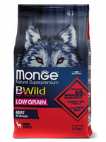 Monge сухой корм 2,5кг BWILD Adult для взрослых собак всех пород мясо Оленя низкозерновой