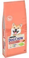 Dog Chow Adult для взрослых собак с чувствительным пищеварением, с лососем, 14 кг