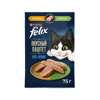 Felix Влажный корм для кошек Вкусный паштет с Курицей и Кроликом (75 г) 3327