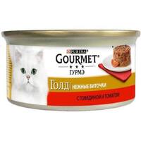 Gourmet Gold Нежные биточки с говядиной и томатами, 85 г (банка) 2474