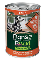Влажный корм MONGE DOG 400 гр для собак низкозерновой кусочки Индейка Тыква Цукини