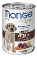 Влажный корм MONGE DOG 400г консервы для щенков Телятина  Овощи