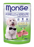 Влажный корм MONGE DOG 100г ПАУЧ для собак Ягненок, Овощи