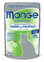 Влажный корм MONGE CAT NATURAL 80г для кошек Тунец в желе пауч (6873)