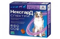 НексгарД Спектра L для собак 15-30 кг, таблетки от блох, клещей, глист, со вкусом говядины 3 шт
